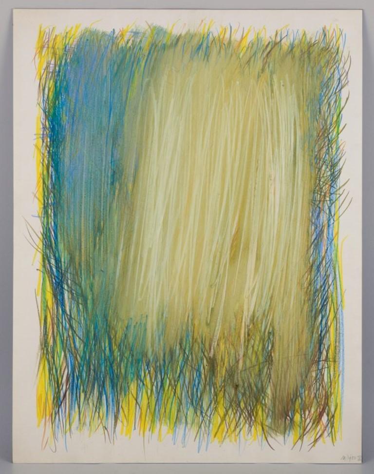 Monique Beucher (1934), artiste française. Technique mixte sur papier.
Composition abstraite. Palette de couleurs.
Daté de 1980.
En parfait état.
Dimensions : 50,0 cm x 65,0 cm : 50,0 cm x 65,0 cm.
