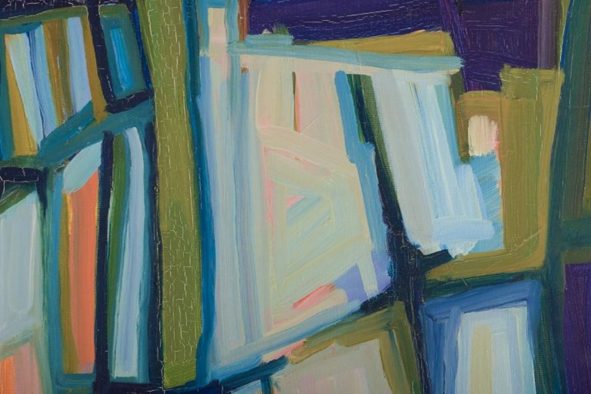 Late 20th Century Monique Beucher, French artist. Oil on canvas. Abstract composition. For Sale