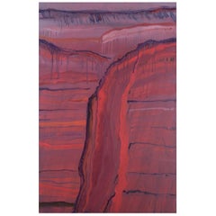 Monique Beucher. Gouache on canvas. Abstract composition. 1980s