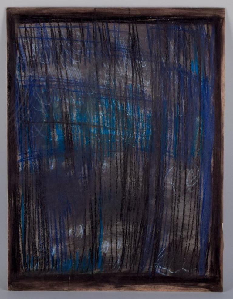 Monique Beucher (1934), French artist. Mixed media on paper.
Abstract composition. Dark tones.
Approximately from the 1980s.
In good condition. Slightly yellowed with a small tear at the bottom.
Dimensions: 50.0 cm x 65.0 cm.