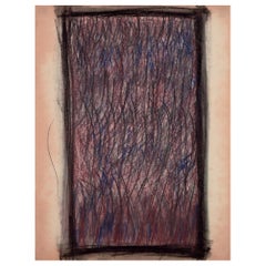 Monique Beucher. Mischtechnik / Papier. Zusammensetzung in dunklen Tönen.