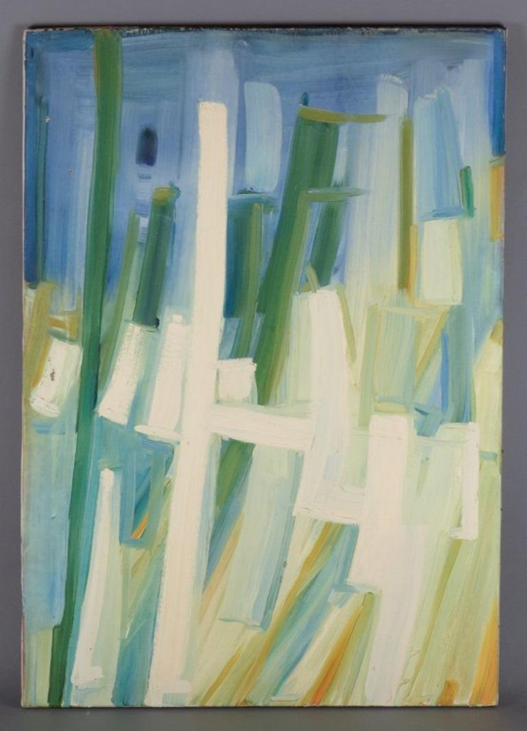 Monique Beucher (1934), French artist. Oil on canvas.
Abstract composition. Colorful palette.
From the 1980s.
In perfect condition.
Exhibited at 