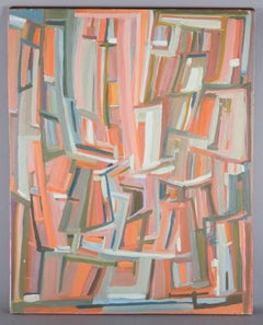 Monique Beucher. Olio su tela. Composizione astratta in toni chiari