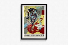 Circa 1950 Original travel poster "Afrique Noire Française" by Monique Cras