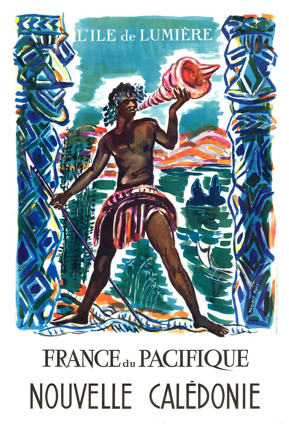 Origiinal France du Pacifique, New Caledonia vintage French travel poster