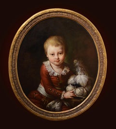 Portrait d'un enfant 18e siècle Maître français Peinture à l'huile baroque