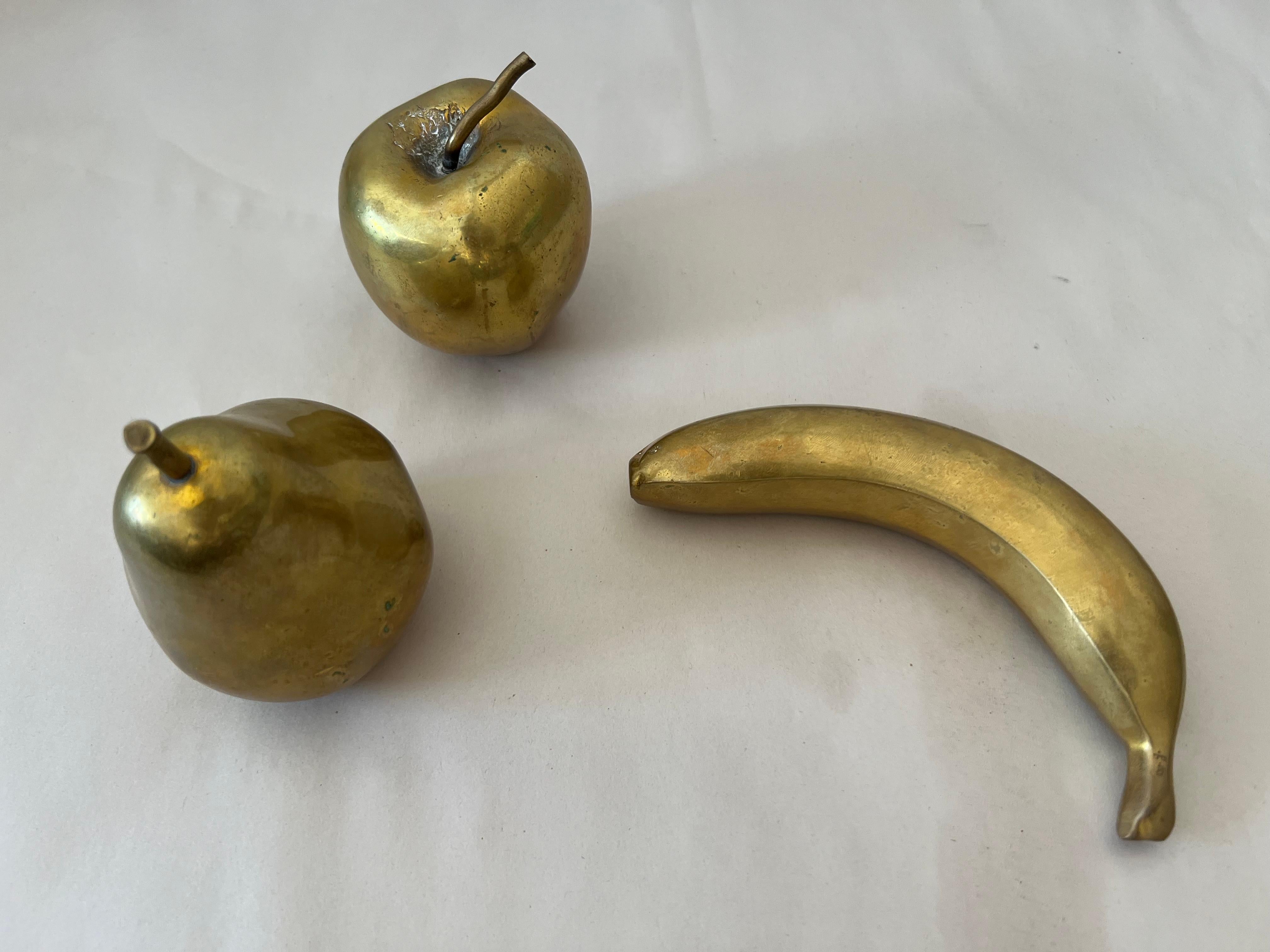 Mid-Century Modern Monique Gerber Bronze Fruit Sculptures France ca' 1970's For Sale