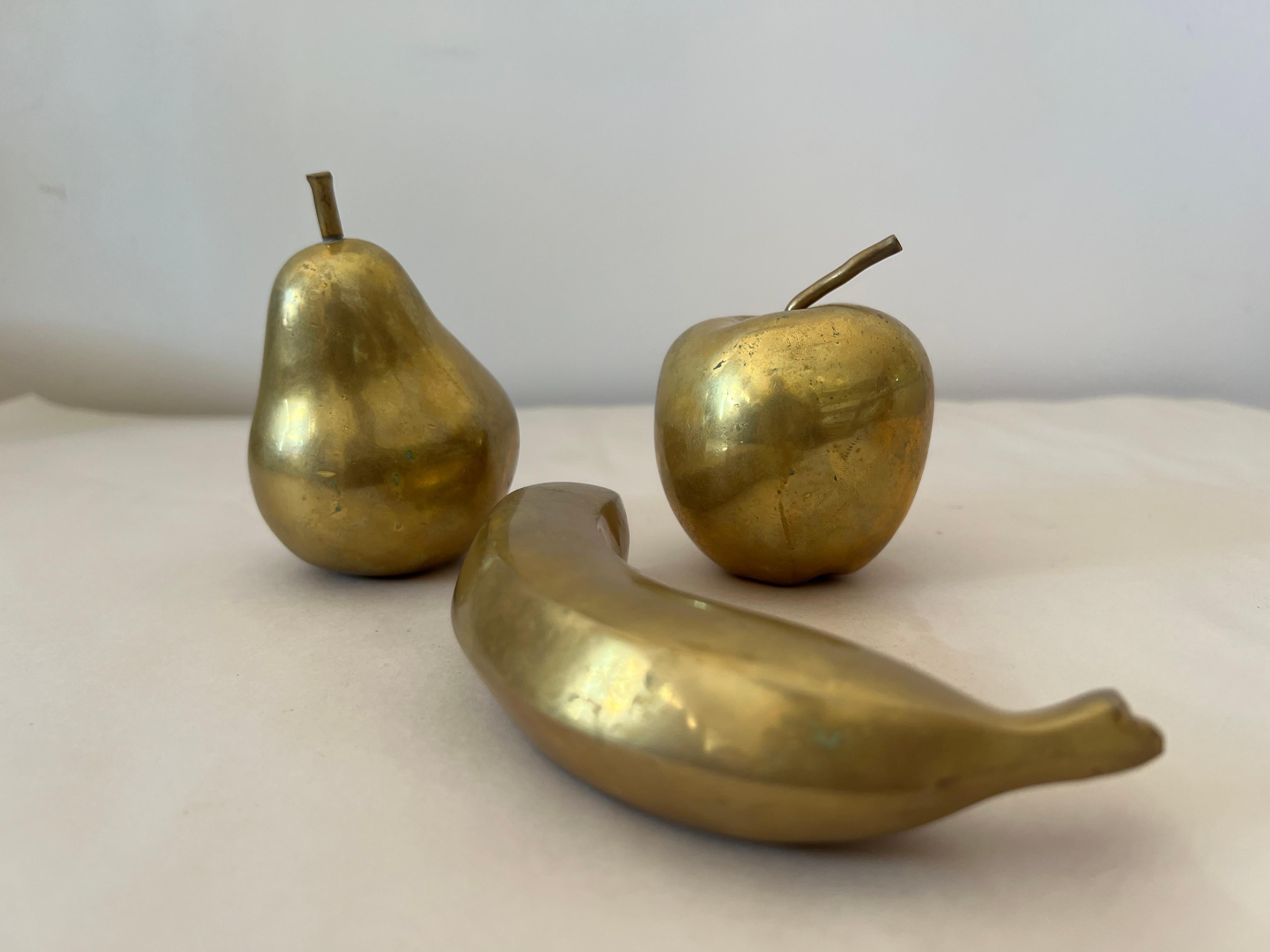 Monique Gerber Bronze Fruit Sculptures France ca' 1970's In Good Condition For Sale In St.Petersburg, FL
