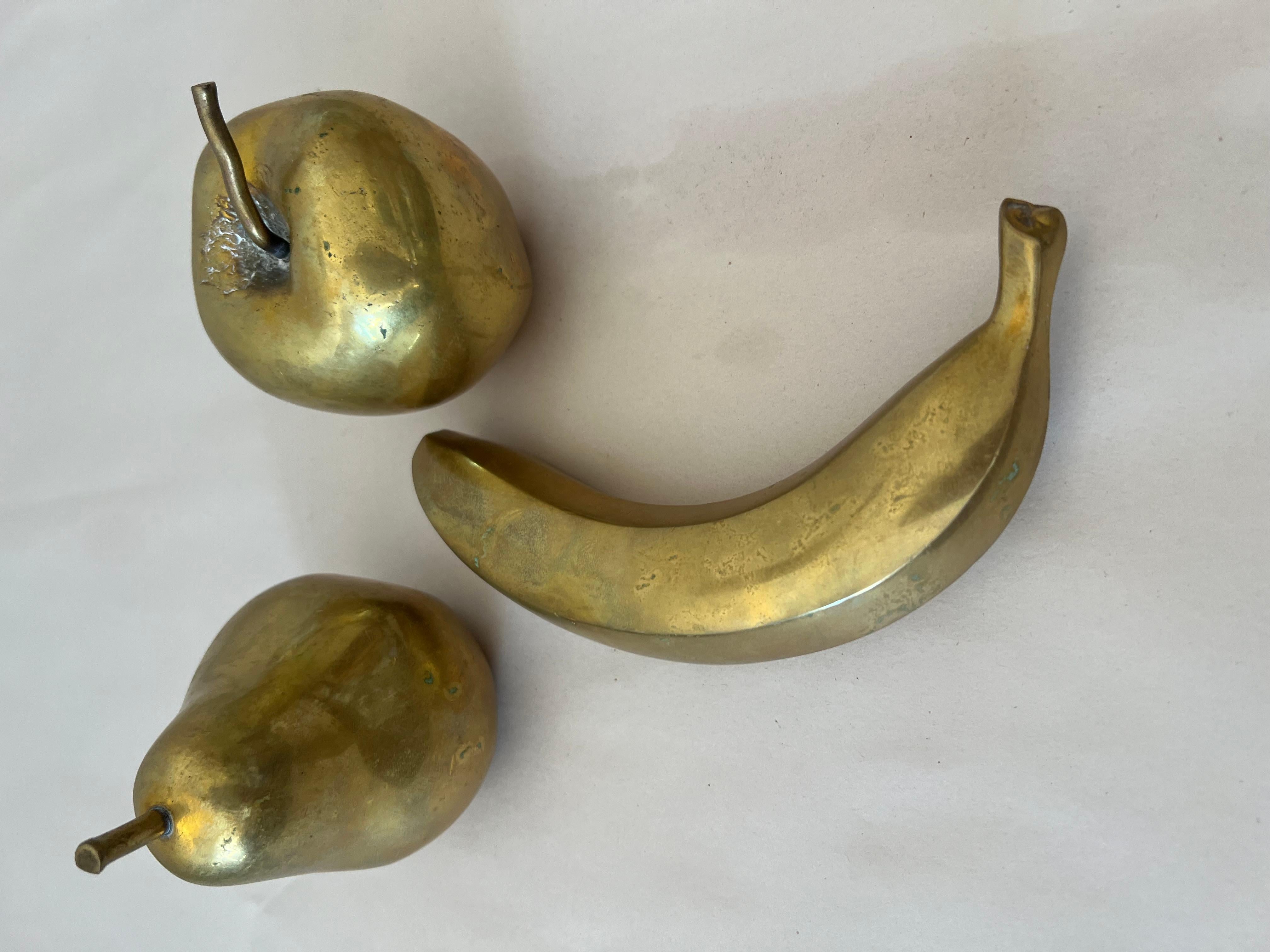 Late 20th Century Monique Gerber Bronze Fruit Sculptures France ca' 1970's For Sale
