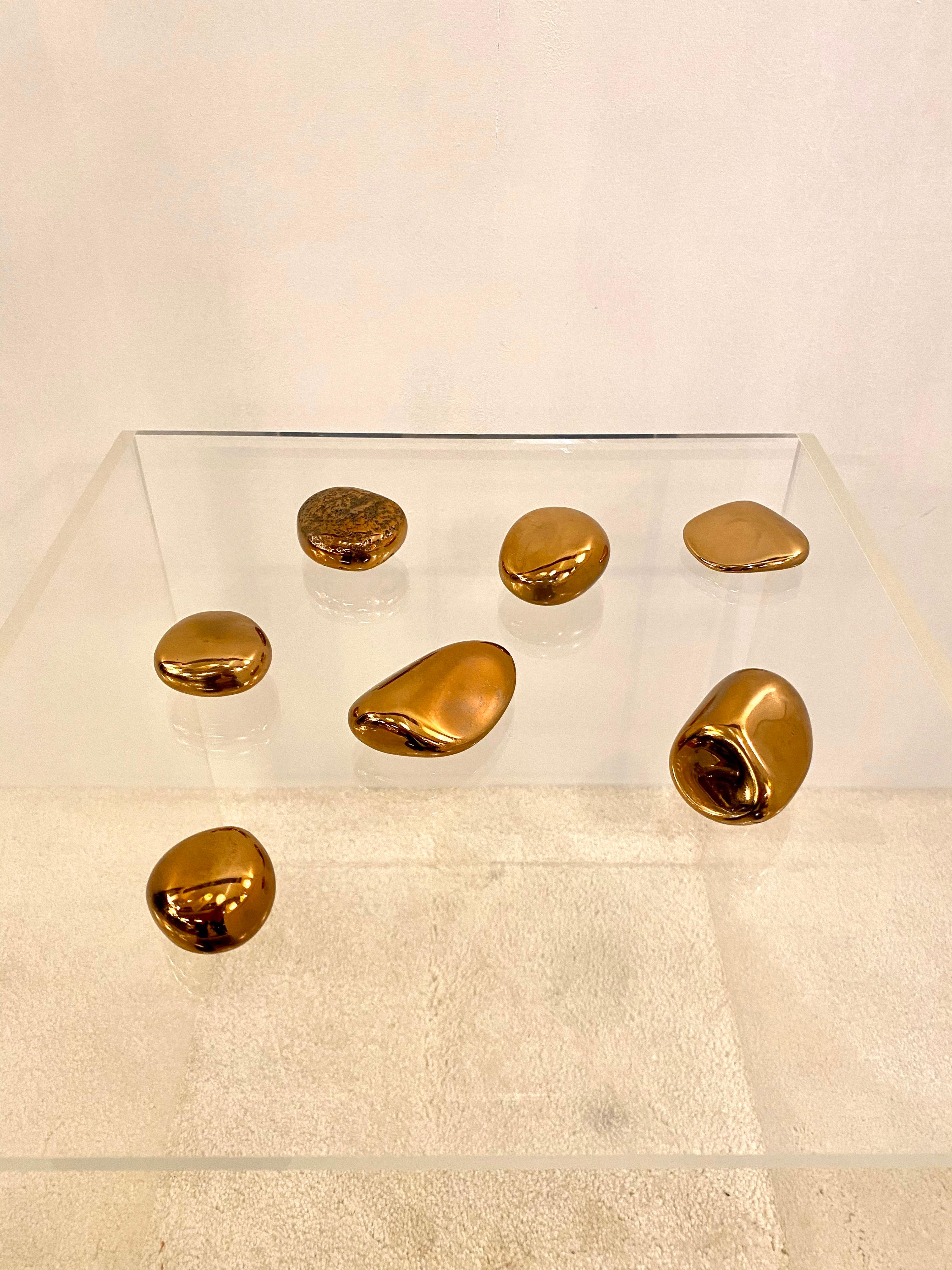 Monique Gerber Bronze-Steine Skulptur:: 1970er Jahre 3