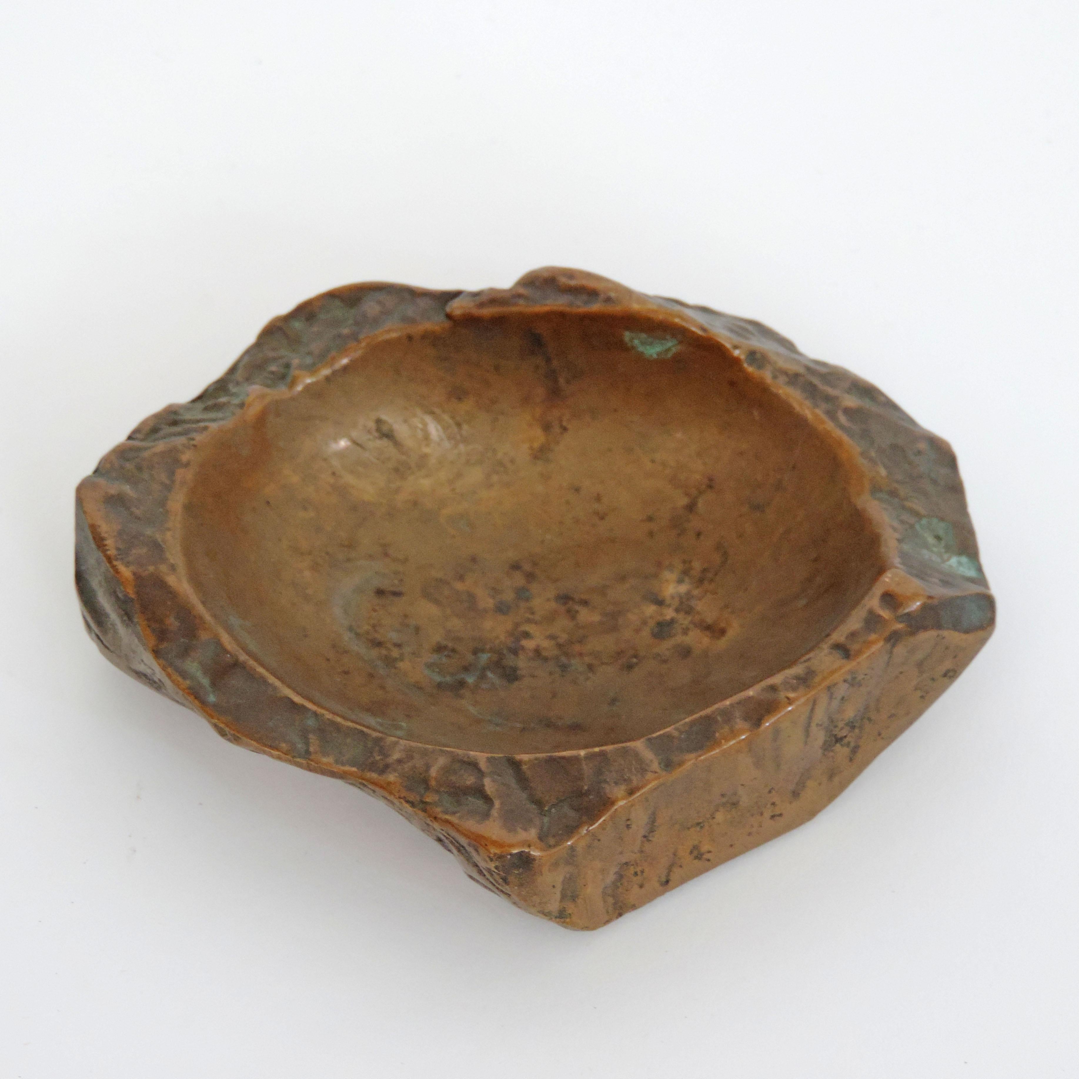 French Monique Gerber Brutalist Bronze Ashtray, France, 1970s For Sale