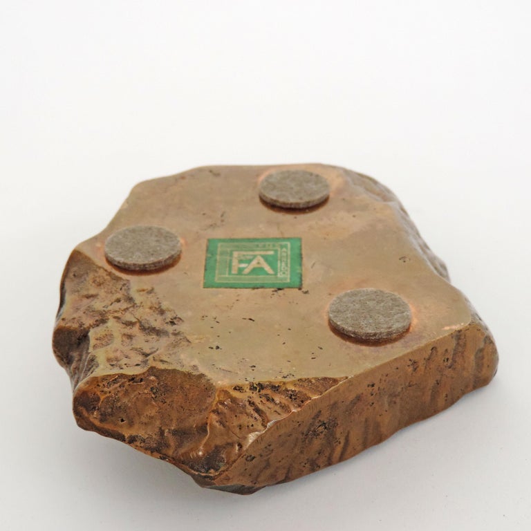 Monique Gerber Brutalist Bronze Ashtray, France, 1970s In Good Condition For Sale In Milan, IT