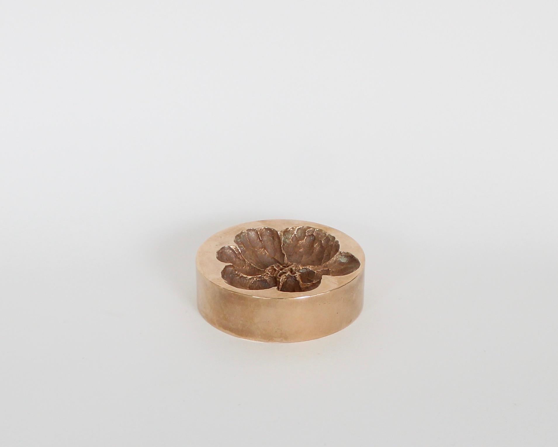 Mid-Century Modern Monique Gerber French Bronze Vide Poche Marguerite Motif