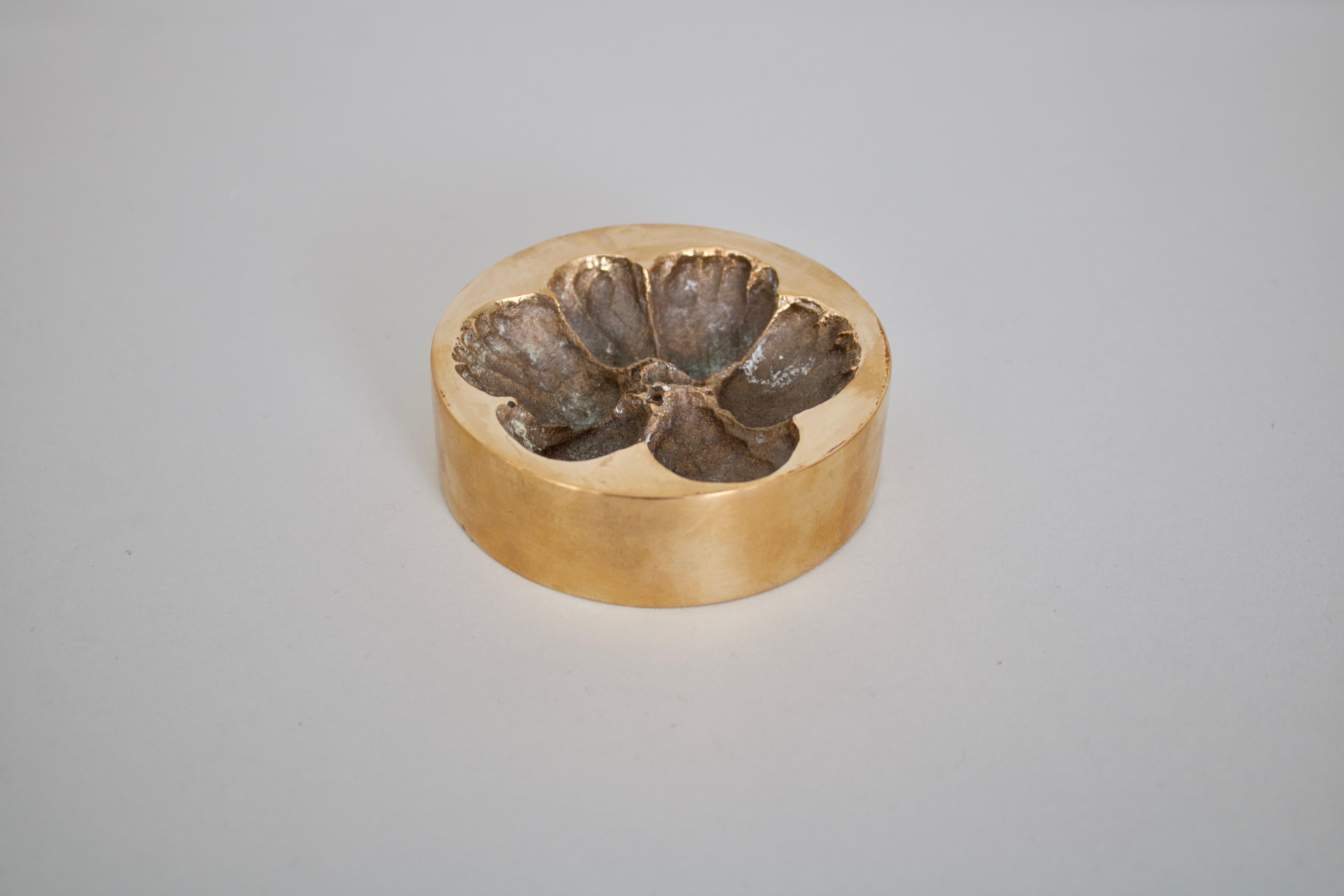 Mid-Century Modern Monique Gerber French Bronze Vide Poche Marguerite Motif