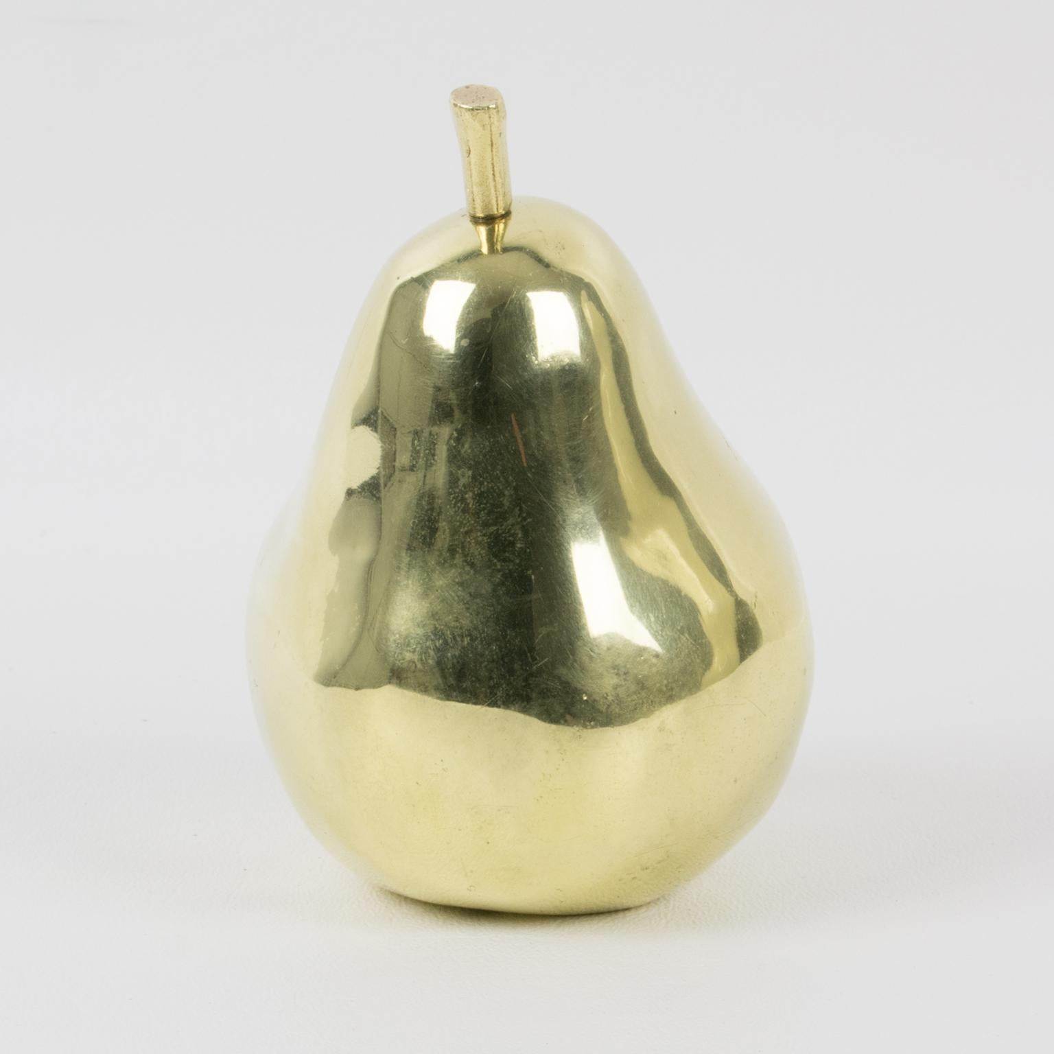 Monique Gerber Life-size Gilded Bronze Pear Sculpture, France 1980s In Good Condition In Atlanta, GA