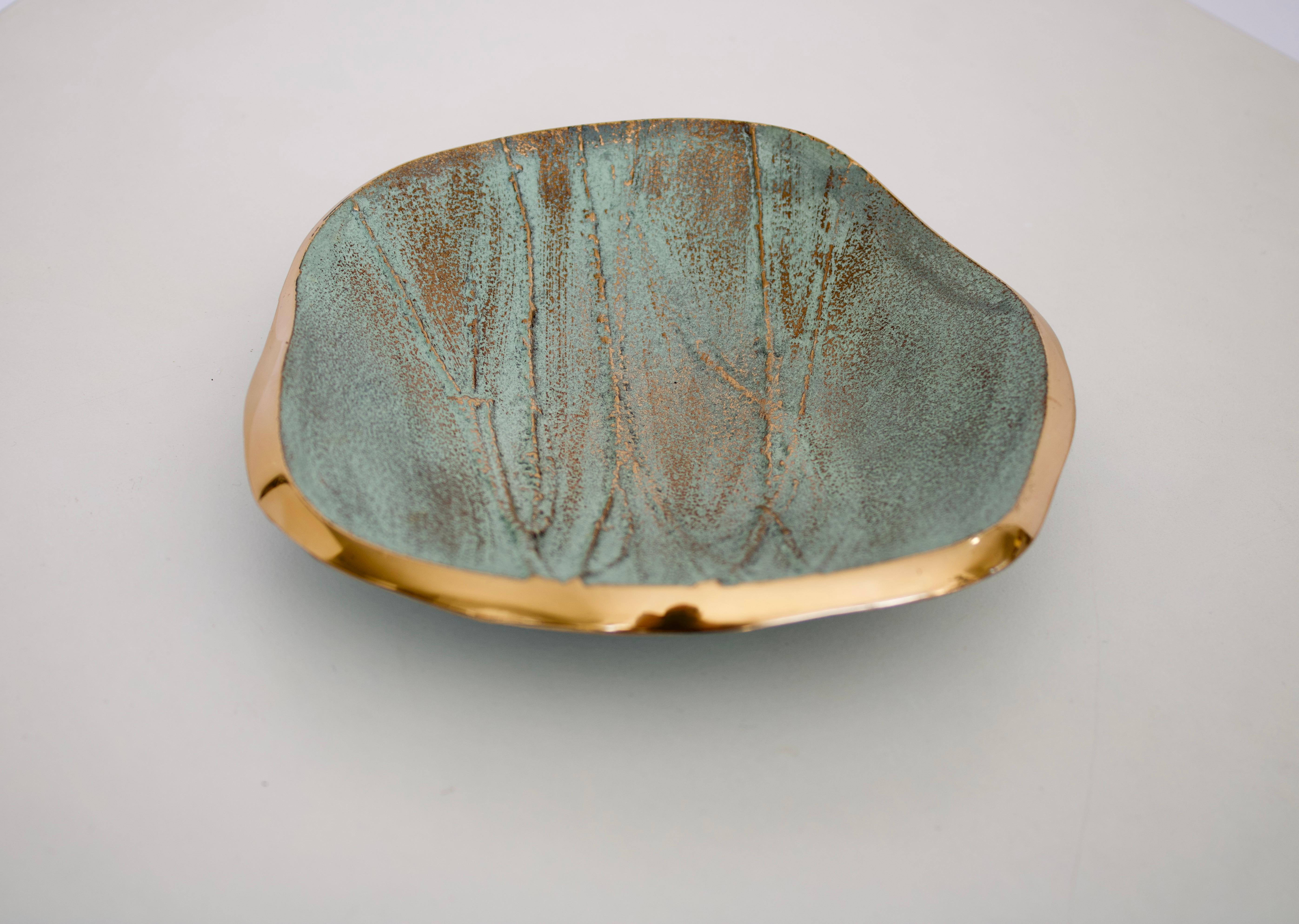 Mid-Century Modern Monique Gerber Stratos Collection Bronze Dish Designed by Serge Mansau