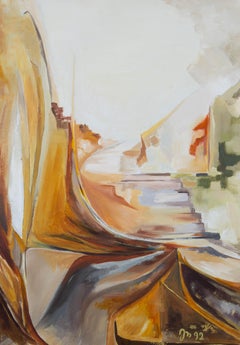 Monique Goadaert-Jacquart - 1992 Oil, Abstract Forms