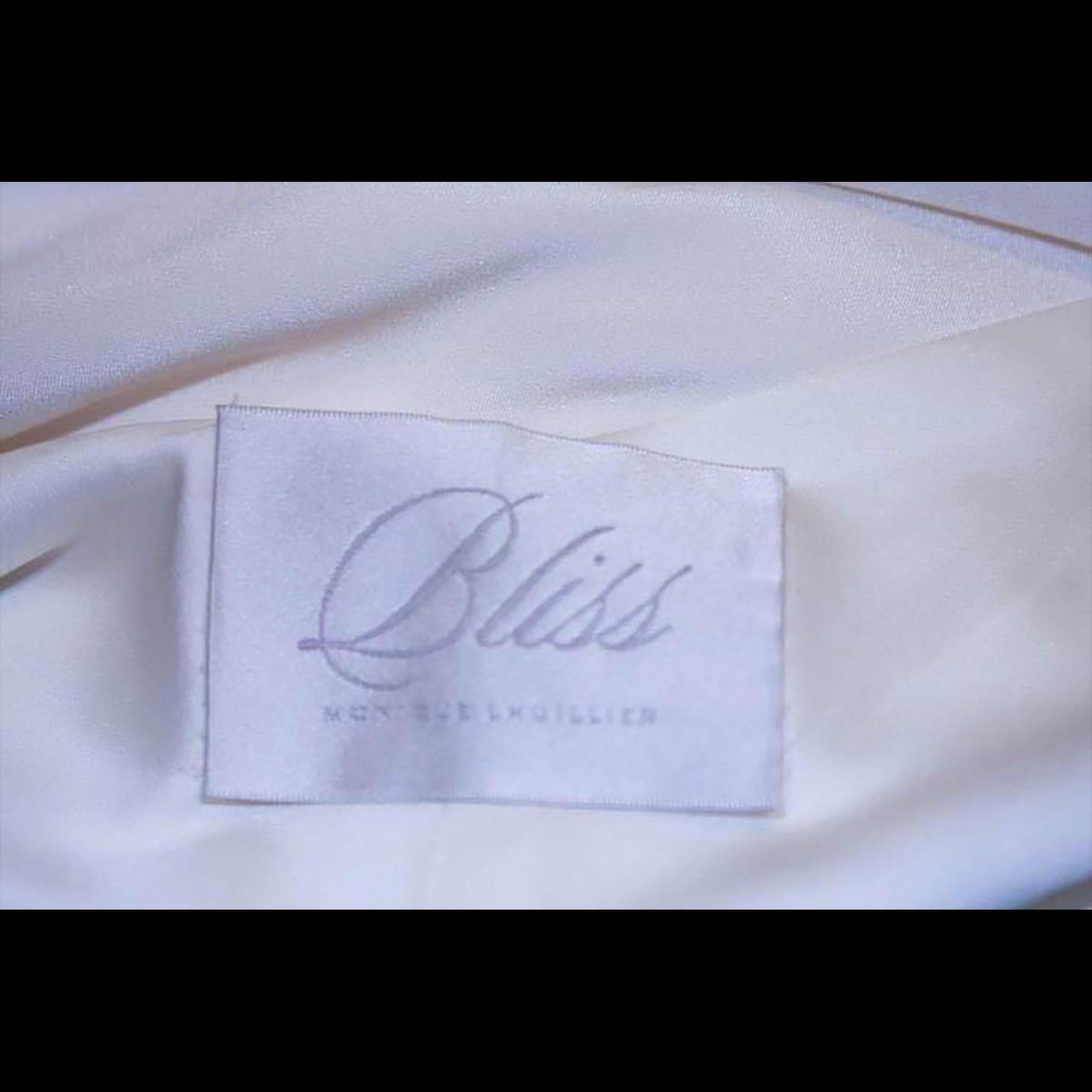 MONIQUE LHUILLIER BLISS Ivory Silk Empire Style Bias Cut Gown Size 4 2