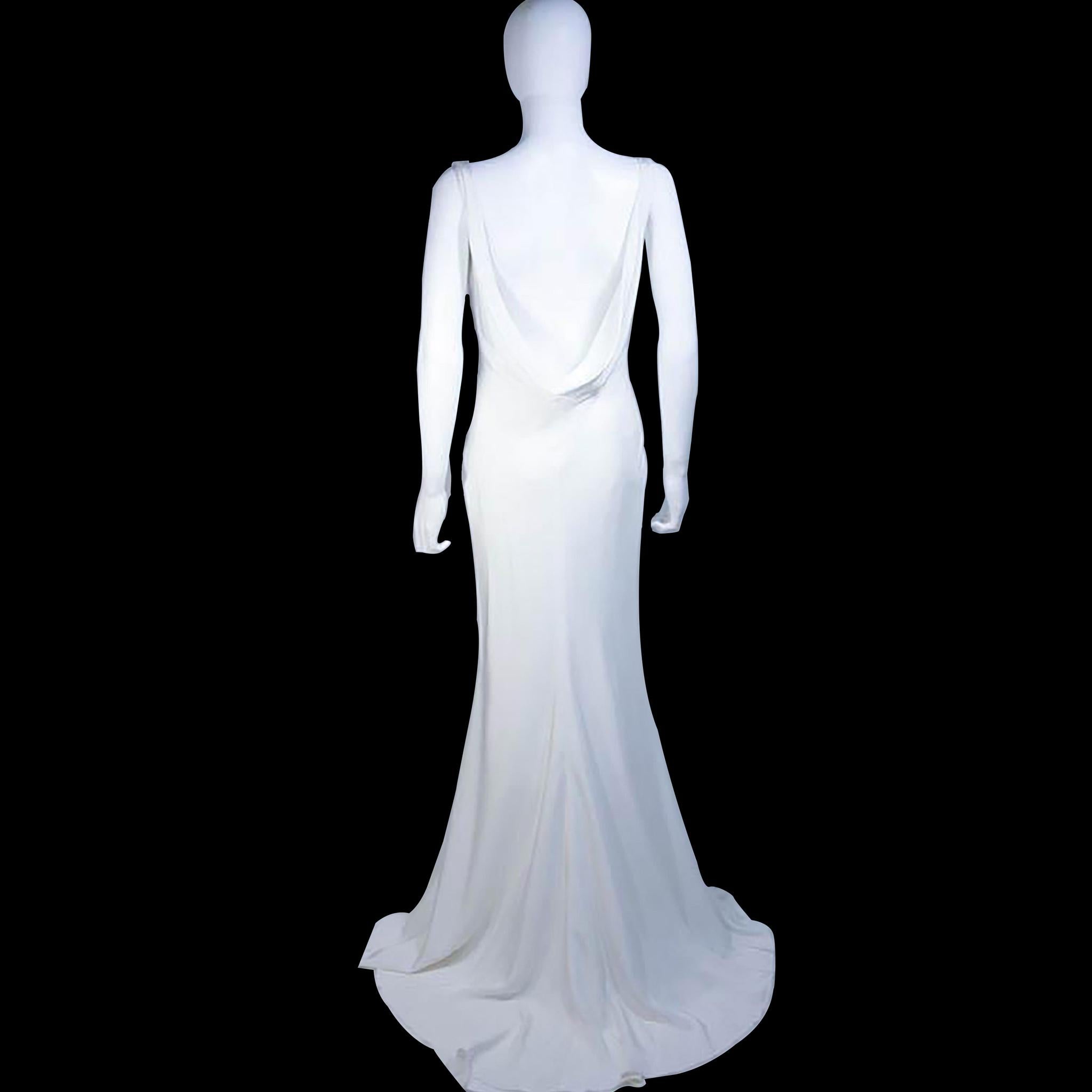 MONIQUE LHUILLIER BLISS Ivory Silk Empire Style Bias Cut Gown Size 4 1