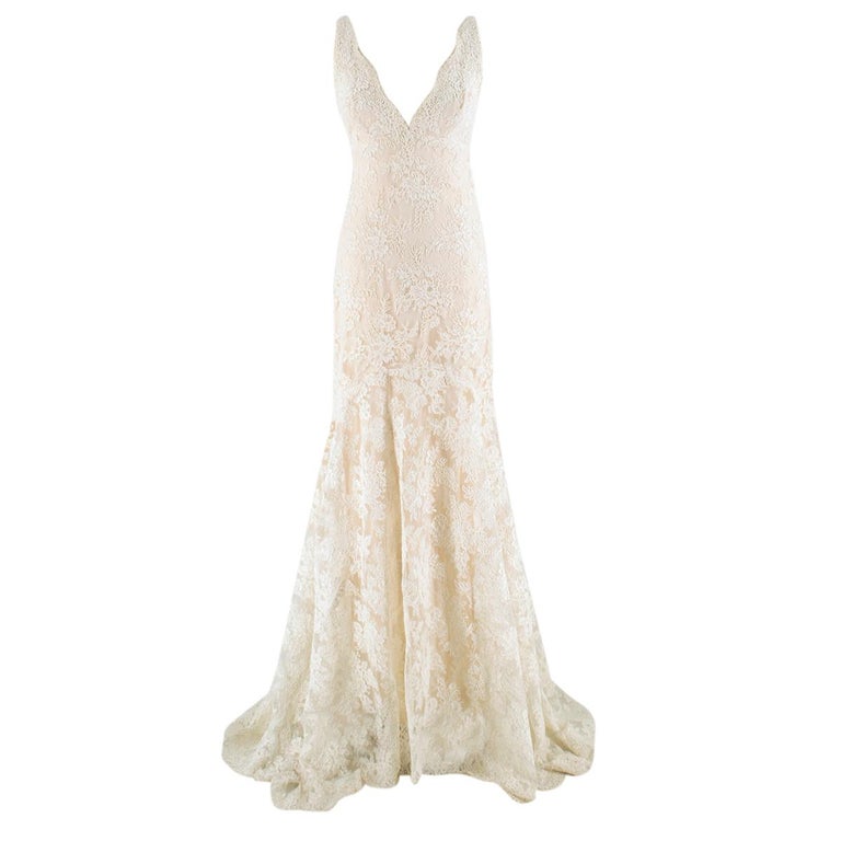 knee length dresses for ladies Clarisa Lace Midi Dress — Vintage Cream