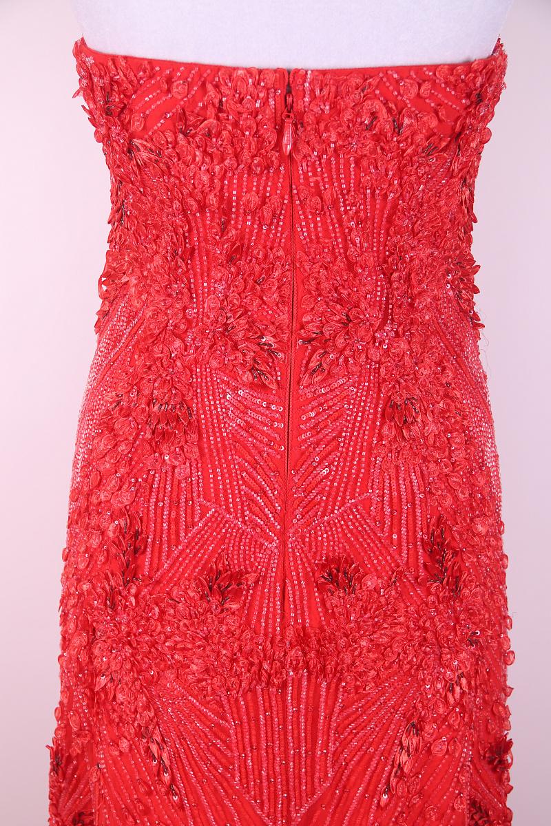 Monique Lhuillier Abendkleid (Rot) im Angebot