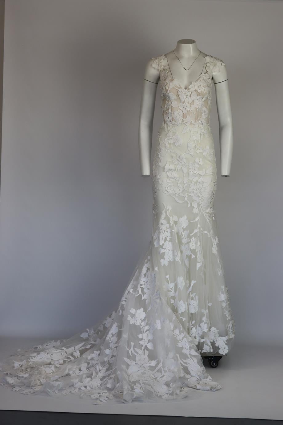 monique lhuillier floral wedding dress