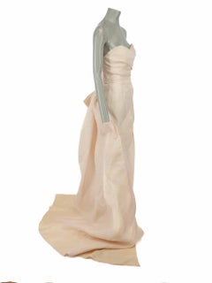 Monique Lhuillier Pale Peach Strapless Wedding Gown Size M