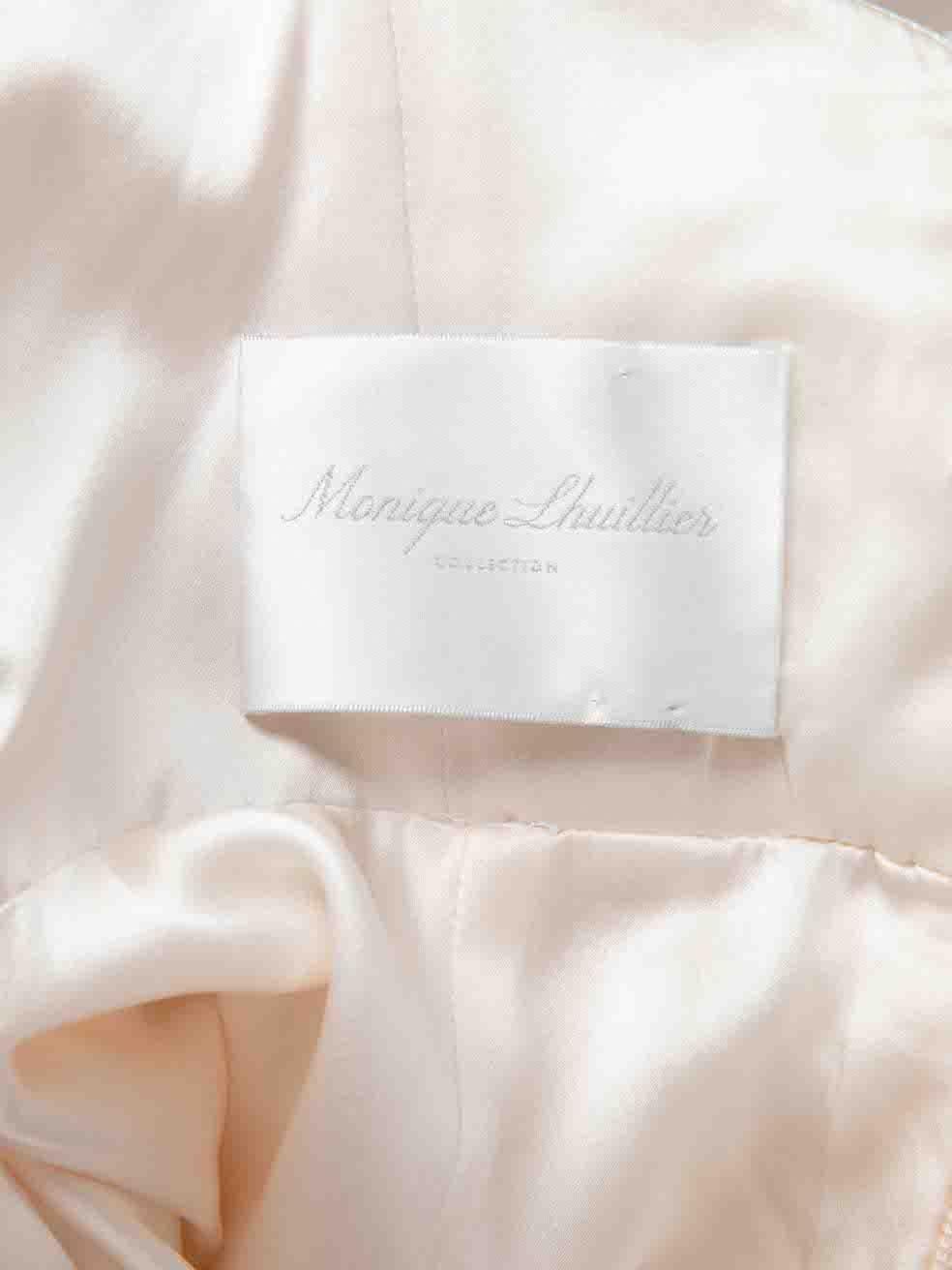 Monique Lhuillier Pale Peach Strapless Wedding Gown Size M For Sale 3