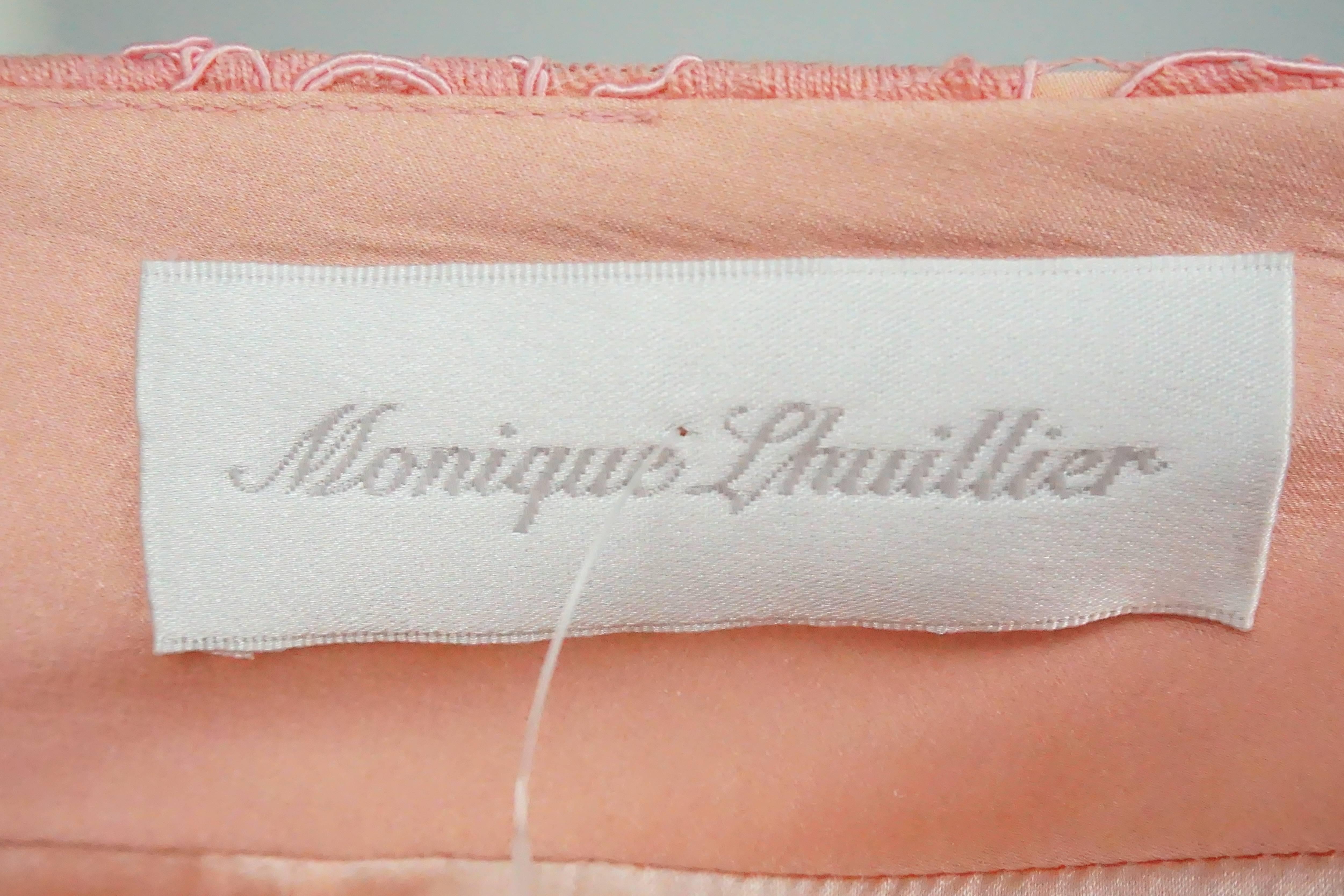 Monique Lhuillier jupe rose en dentelle corail   Pour femmes en vente