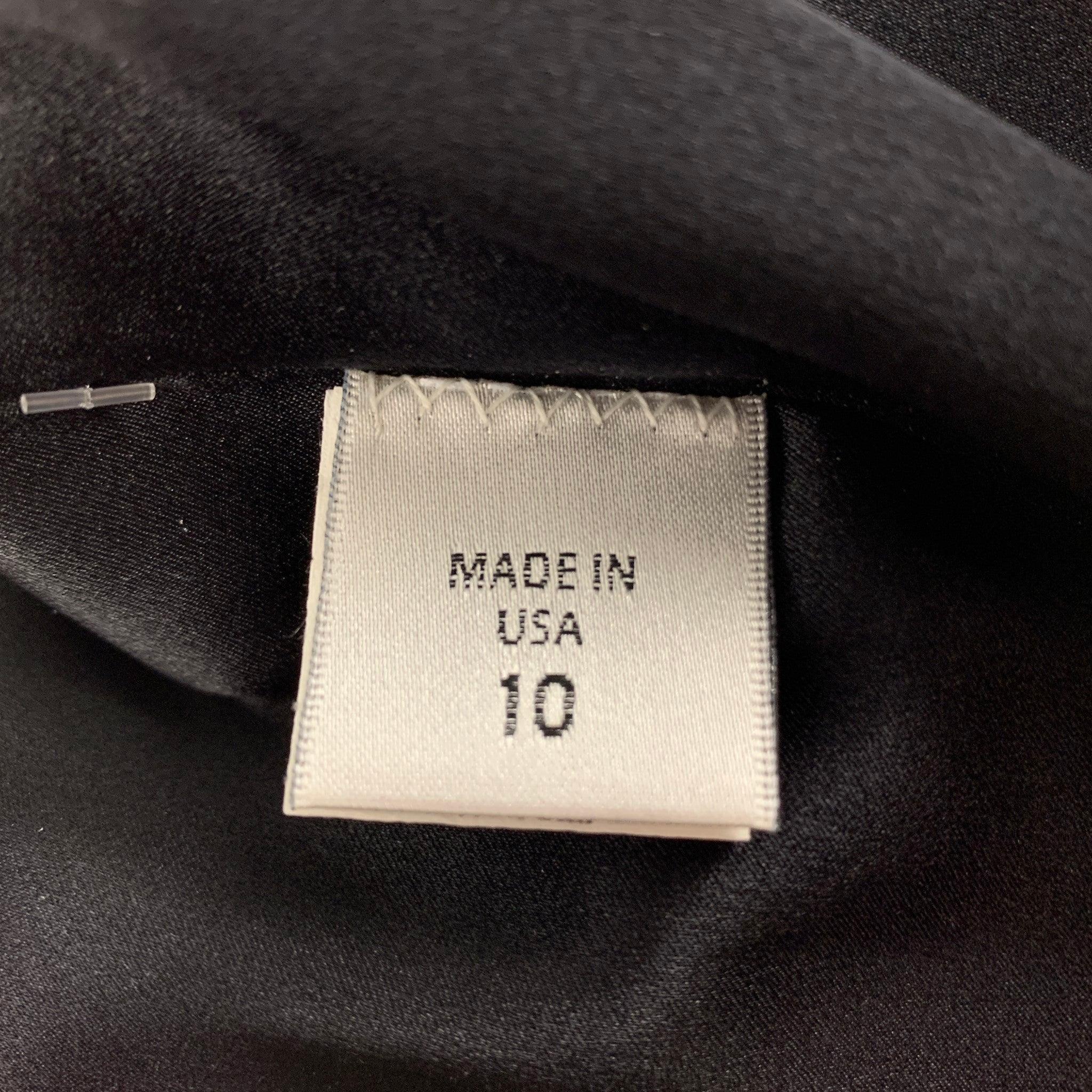 Women's MONIQUE LHUILLIER Size 10 Black Viscose Polyester Shift Dress For Sale
