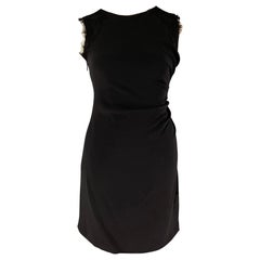 MONIQUE LHUILLIER Etuikleid aus schwarzem Viskose- Polyester, Größe 10
