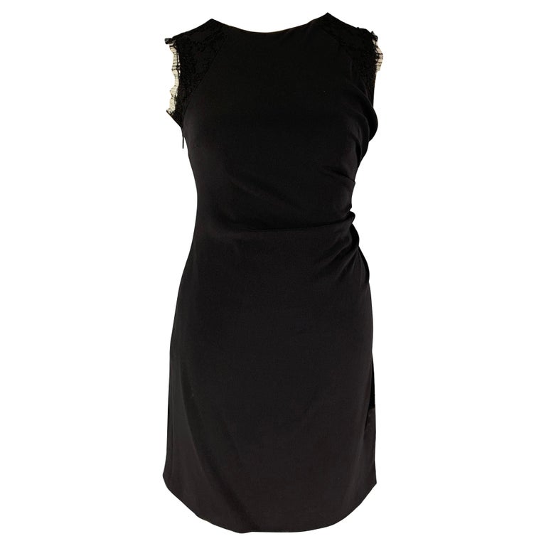 MONIQUE LHUILLIER Size 10 Black Viscose Polyester Shift Dress For Sale at  1stDibs