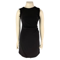 MONIQUE LHUILLIER Size 10 Black Viscose Polyester Shift Dress