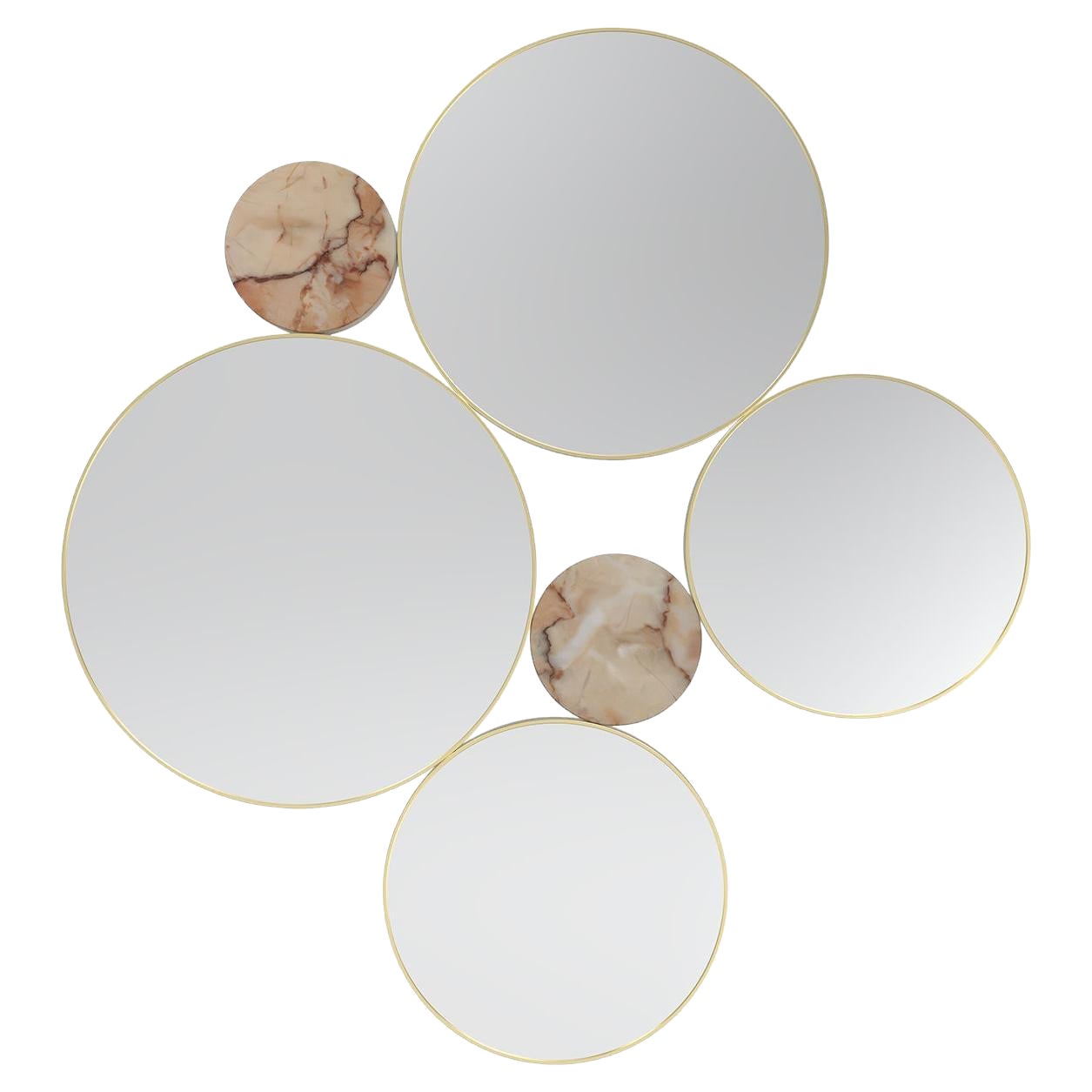 Monique Mirror by Nolita Harbour with Brass 
Agean Rose Marble en vente