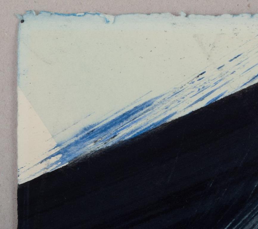 Monique Orsini (1937), französische Künstlerin. Gemischte Medien auf Papier. Abstrakte Zusammensetzung (Ende des 20. Jahrhunderts) im Angebot