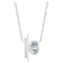 Monique Péan 0.72ct Natural Fancy Grayish Blue Diamond and Meteorite Necklace