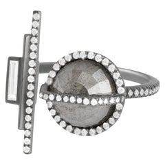Monique Péan 2.28 Carat Grey and White Diamond Open Arch Ring, 18 Carat Gold