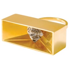 Monique Péan 3.39 Carat Grey Rough Diamond Vessel Ring, 18 Carat Yellow Gold