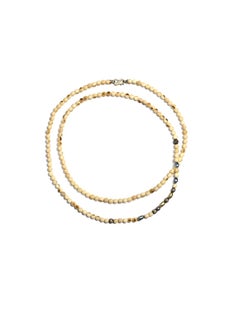 Monique Pean 38" Beaded Necklace With Tibetan Pearls & Diamonds