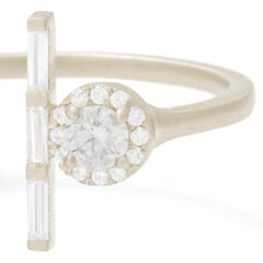 Monique Péan Meteorite Ring with Gray and White Diamonds, 18 Carat White Gold