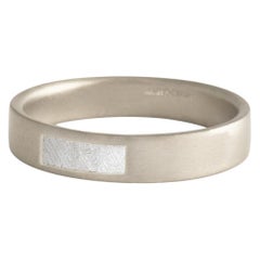 Monique Péan Meteorite Slice Inlay Band, 18 Carat Recycled White Gold