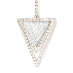 Monique Péan Meteorite Slice and White Diamond Triangular Earrings 18 Carat Gold