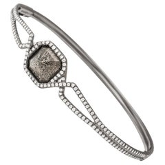 Monique Péan Pyritized Dinosaur Bone and White Diamond Bracelet