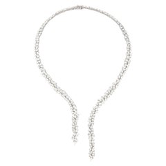 Monique Péan White Rose Cut Diamond Open Collar Necklace, 18 Carat White Gold