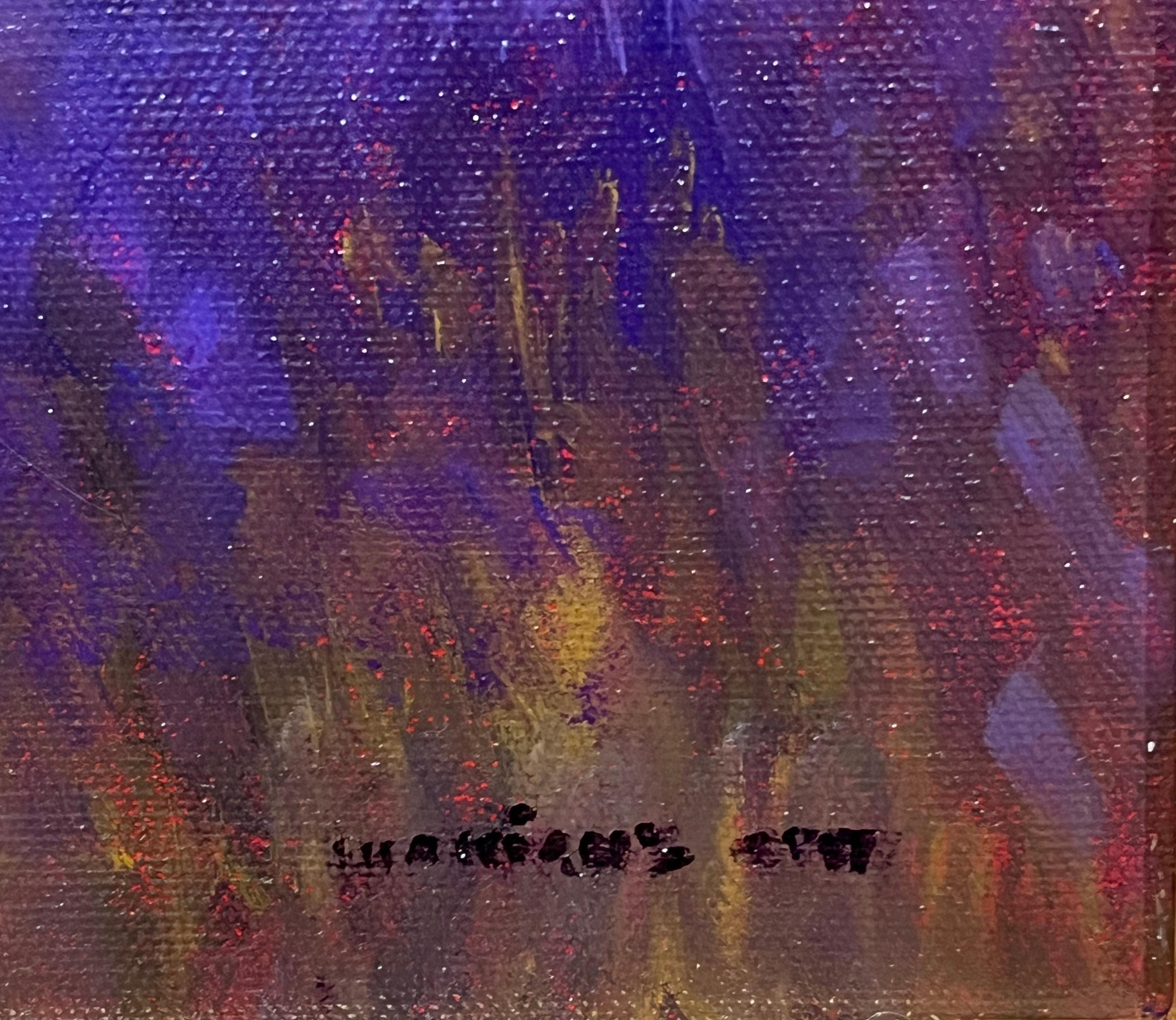 Monique Sakellarios, „Lavender Time“, 9x12 Figurative Landschaft, Ölgemälde im Angebot 6