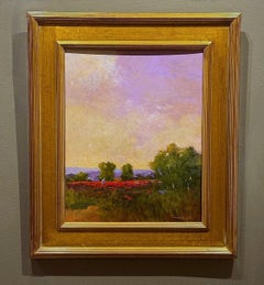 Sakellarios, "Poppies Beneath the Clouds", Flower Field Landscape Oil Painting