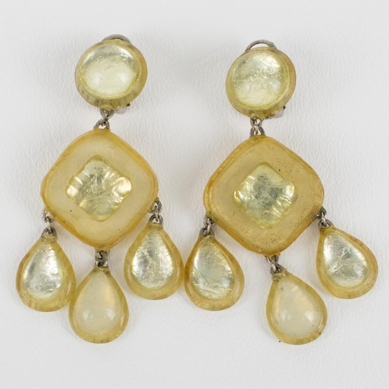 Boucles D'oreilles Vintage Monique Vedié (élève De Line Vautrin) - Talosel Années 1950 - Occasion
