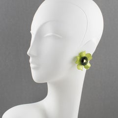 Monique Vedie, Line Vautrin Boucles d'oreilles à clip en résine pour étudiants Fleur de pistache