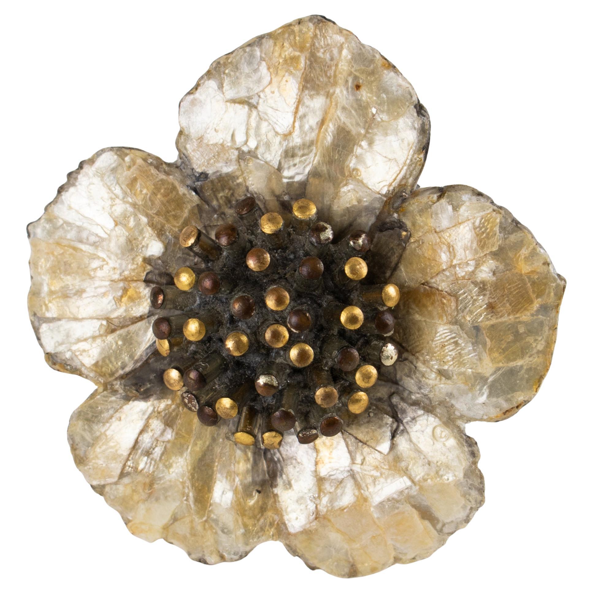 Monique Vedie, Line Vautrin Student Talosel Resin Floral Brooch