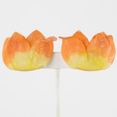 Monique Vedie - Boucles d'oreilles à clip Tulipe en résine, Line Vautrin School